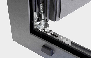 Слайд 1 Скрытая фурнитура на алюминиевые окна