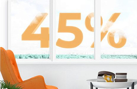 45% на раздвижное остекление лоджии из алюминия