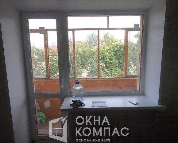 Фото объекта Остекление балконного блока с глухим окном в Нижнем Новгороде.