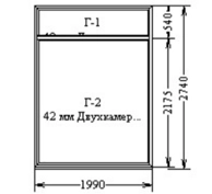 Двухстворчатое глухое окно Deceuninck Фаворит Спейс,ламинация профиля Махагон КВЕ
