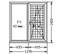 2 двухстворчатых окна с 1 поворотно-откидной створкой.